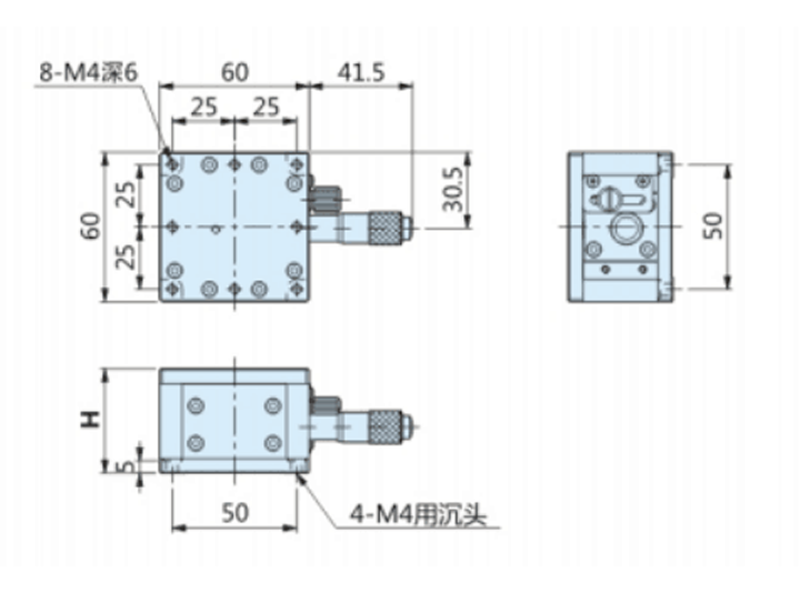 PT-SD60 手動(dòng)升降臺(tái) 精密水平Z軸位移臺(tái) 6mm小型升降機(jī) 滾珠導(dǎo)軌